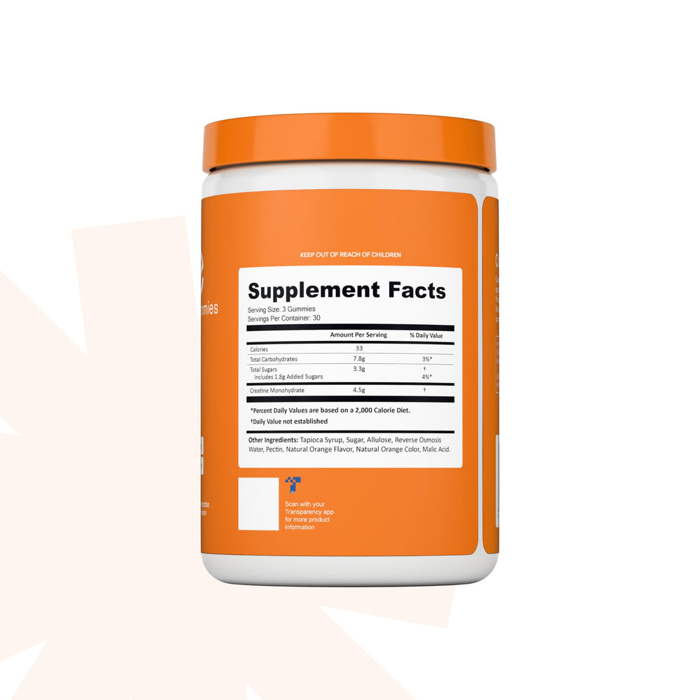 Bright orange flavor cue highlights enjoyable daily supplement.