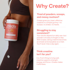 Runner with bottle of Create gummies for daily use.