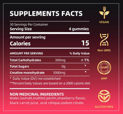 Creatine HCL Gummies Mixed Berry bottle from side