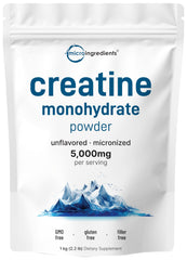 1 kg bag of micronized creatine monohydrate powder