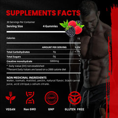 Close-up of raspberry-blackberry flavor gummies