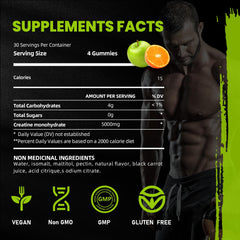 Front view of 120-count Creatine Monohydrate Gummies bottle