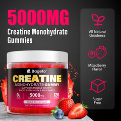 Bageto Creatine Monohydrate Gummies packaging label