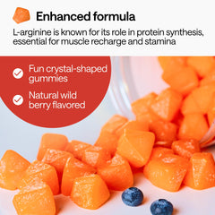 Fitness athlete taking a gummy before workout