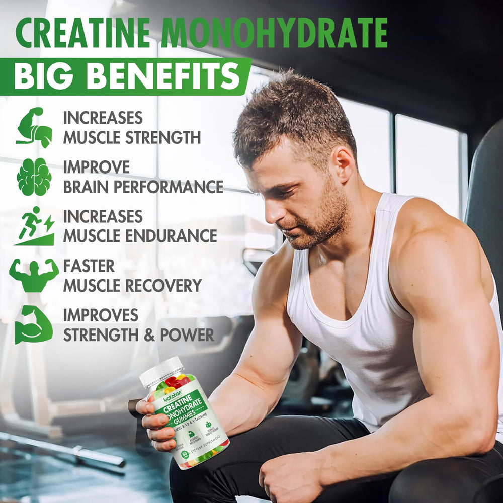 Back of Creatine Monohydrate Gummies bottle showing label