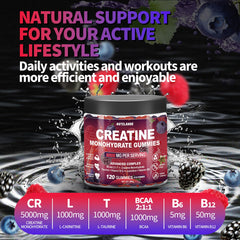 Gym bag with Creatine Monohydrate Gummies bottle in view