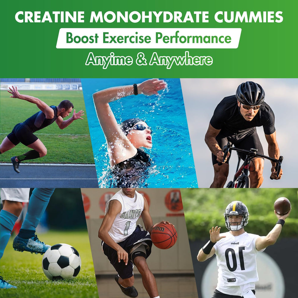 Athlete performing workout with gummies nearby