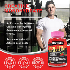60-count bottle packaging of Creatine Monohydrate Gummies