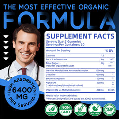 Back label of the second bottle with nutrition facts in the 2-pack