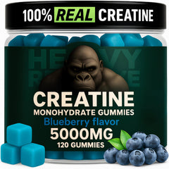 Blueberry Creatine Monohydrate Gummies bottle and gummies