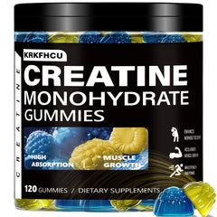 Front view of Creatine Monohydrate Gummies bottle with label
