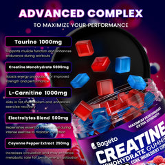 Nutrition facts for Creatine Monohydrate Gummies 8000mg