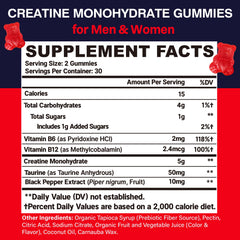 Usage instructions and serving size for creatine gummies
