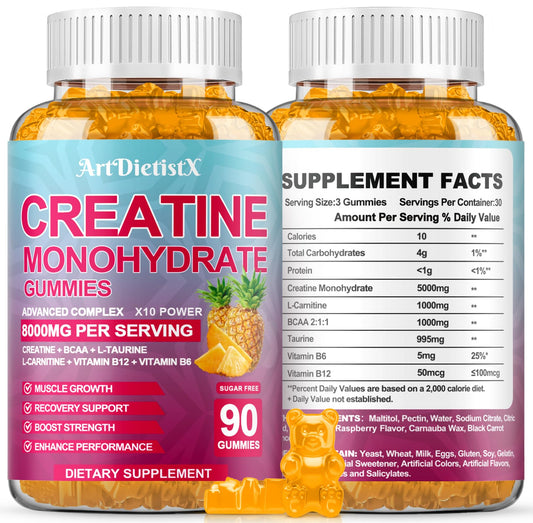 Pineapple-flavored Creatine Monohydrate Gummies bottle