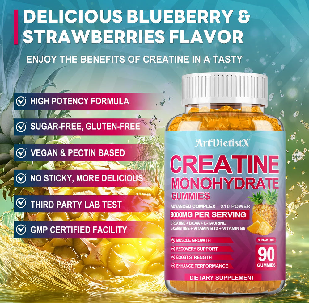 Nutrition facts label for Creatine Monohydrate Gummies