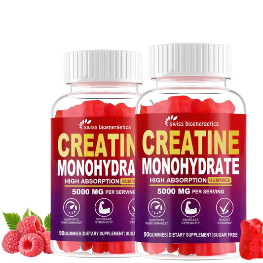 Raspberry Creatine Monohydrate Gummies bottle label