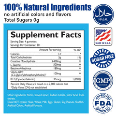 Vegan and gluten-free label on Creatine Gummies packaging