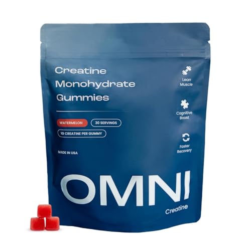 Watermelon-flavored creatine monohydrate gummies bottle and label
