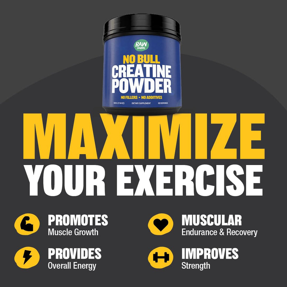 Micronized creatine monohydrate in 500g jar