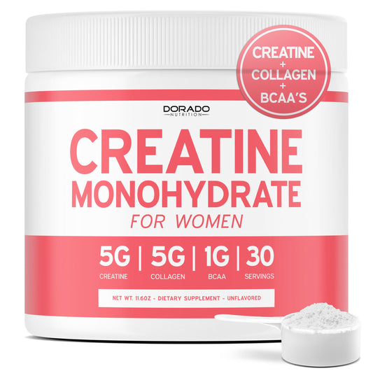 Creatine for Women bottle showing 30 servings label