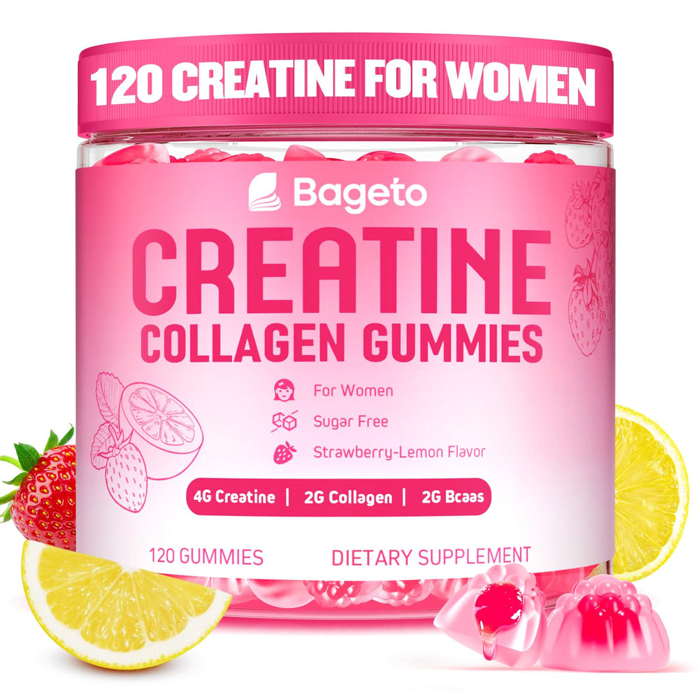 Bageto Creatine Monohydrate Gummies for Women bottle – Strawberry-Lemon flavor
