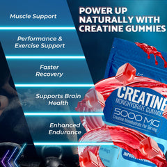 30-serving pouch for Creatine Gummies showing 2 gummies per day