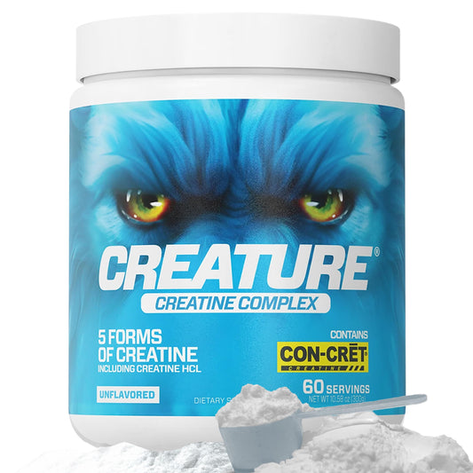 Front packaging of CREATURE Creatine Complex 300g