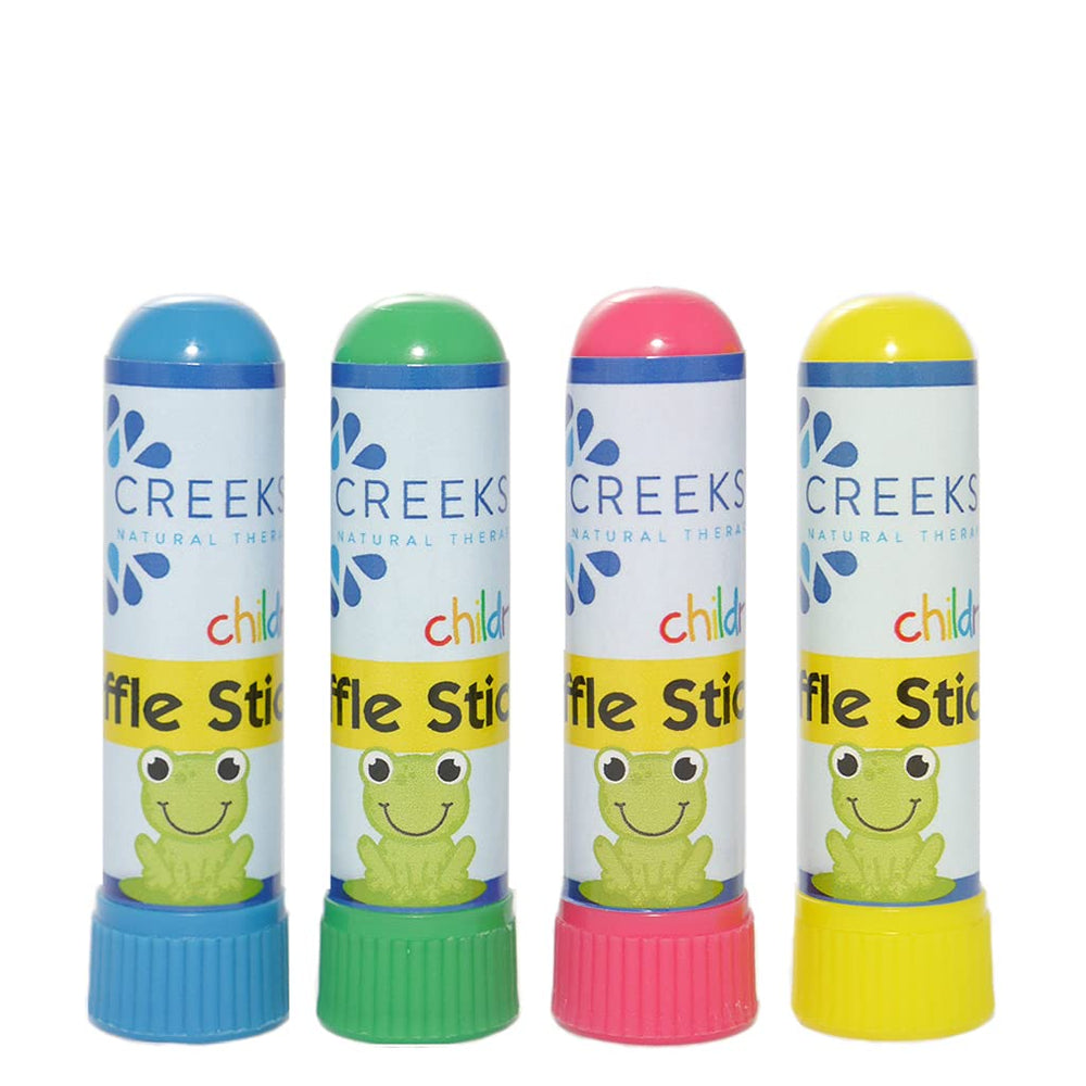 Creekside Naturals Sniffle Sticks front view in four colors