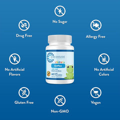 NSF certified, gluten-free and allergen-free badge on packaging