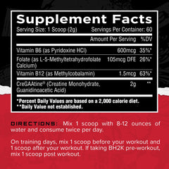 Back label showing supplement facts for CreGAAtine