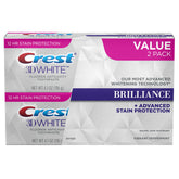 Crest 3D Brilliance Vibrant Peppermint Teeth Whitening Toothpaste (2 count) packaging