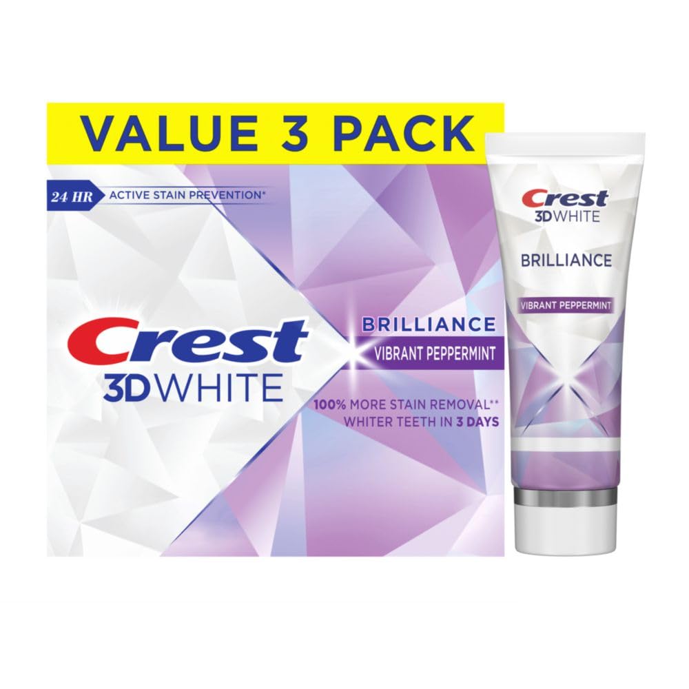 Crest 3D White Brilliance Vibrant Peppermint toothpaste front view