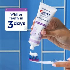 Crest 3D White Brilliance Peppermint toothpaste product label