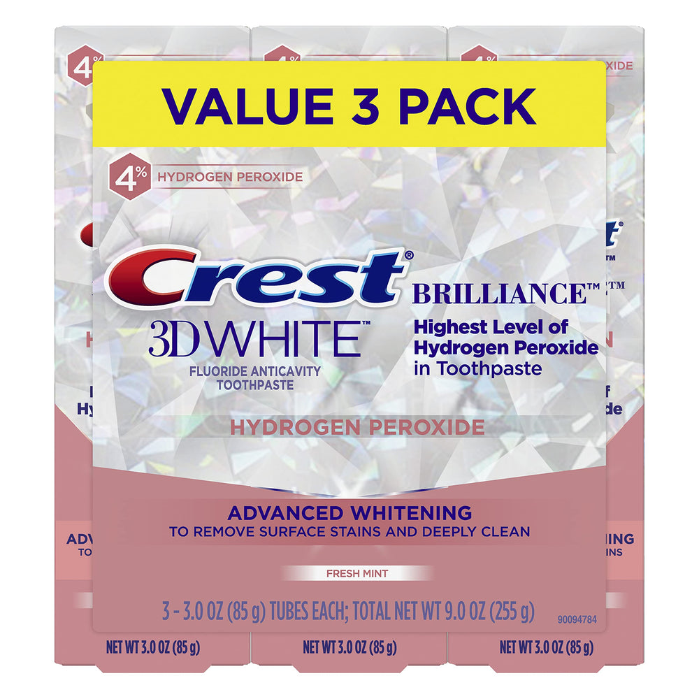 Crest 3D White Brilliance toothpaste tubes pack of three