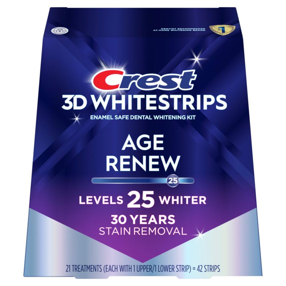Crest 3D Whitestrips Age Renew kit box with 42 strips