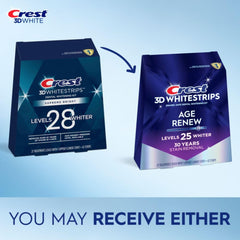 Crest 3D Whitestrips Age Renew strips laid out