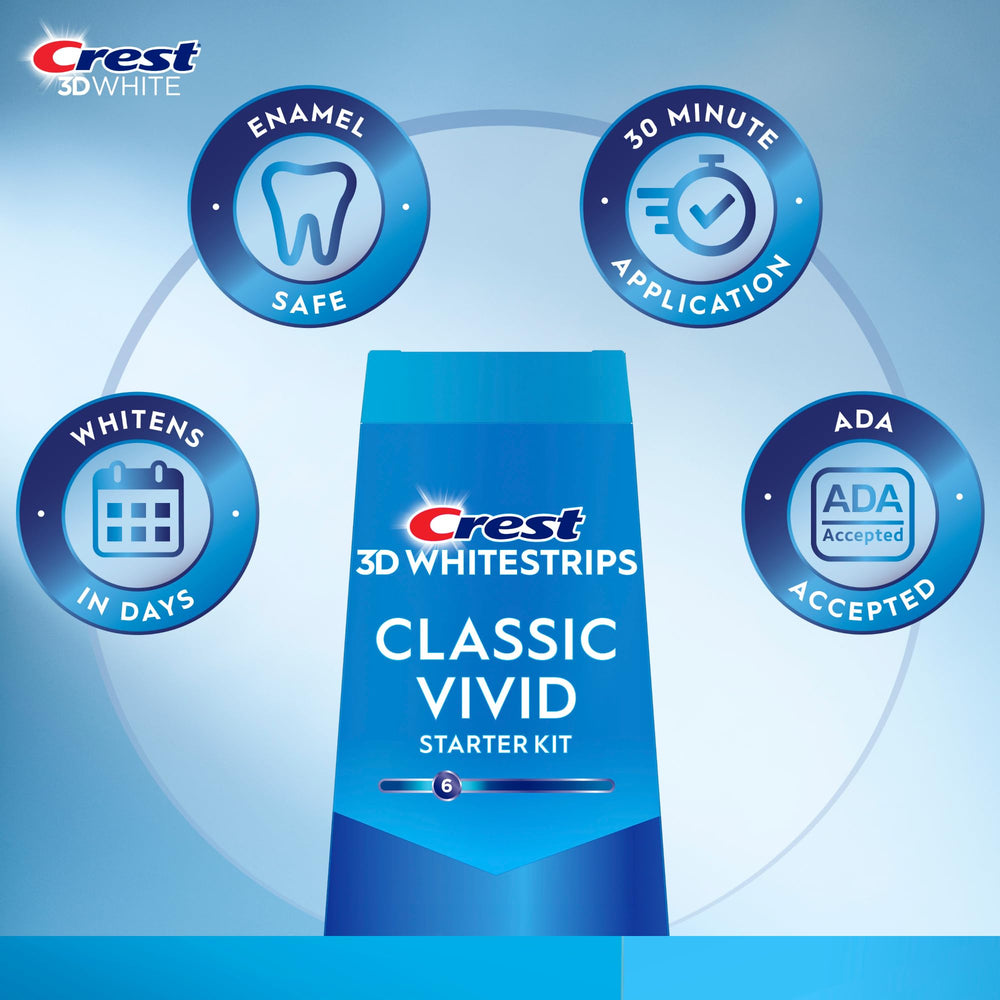 Box with Crest 3D Whitestrips Classic Vivid strips