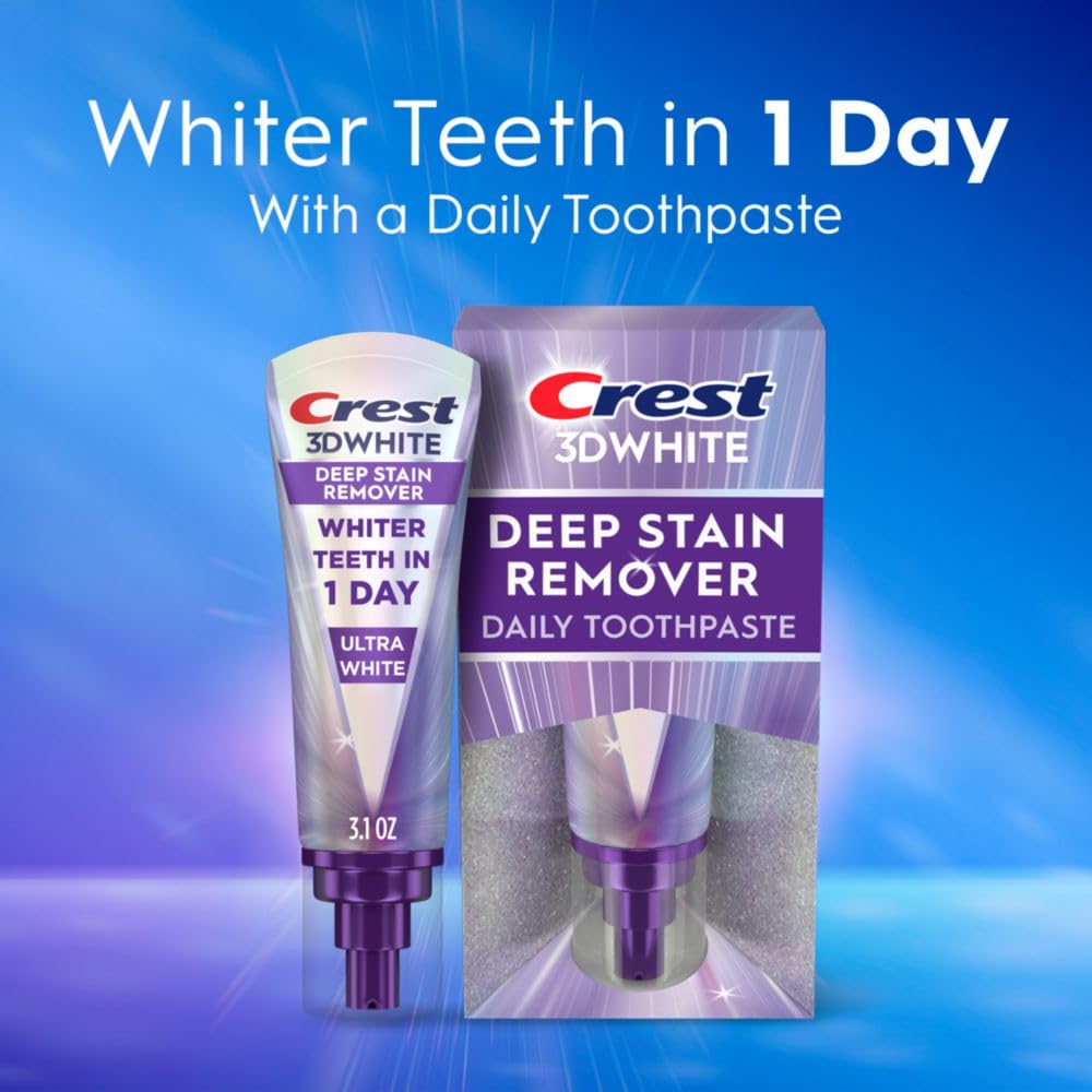 Box and tube of Crest 3D White Brilliance on white background