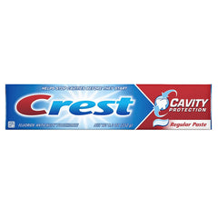 Crest Cavity Protection toothpaste shown with a fresh mint element
