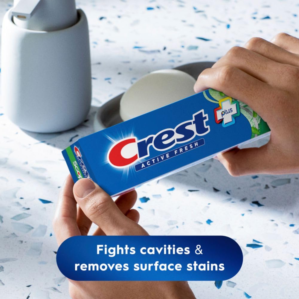 Close-up of Crest Complete Active Fresh + Whitening label