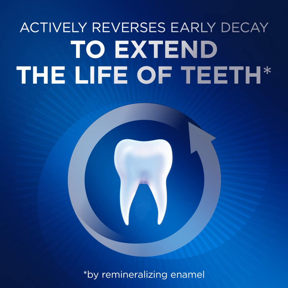 Close-up of Crest Densify PRO-Health toothpaste tubes for travel