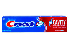 Ingredients label for Crest Fluoride toothpaste