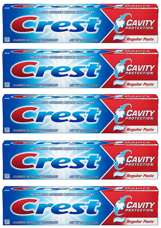 Crest Fluoride Anticavity Toothpaste Regular Paste 8.2 oz 5-pack box
