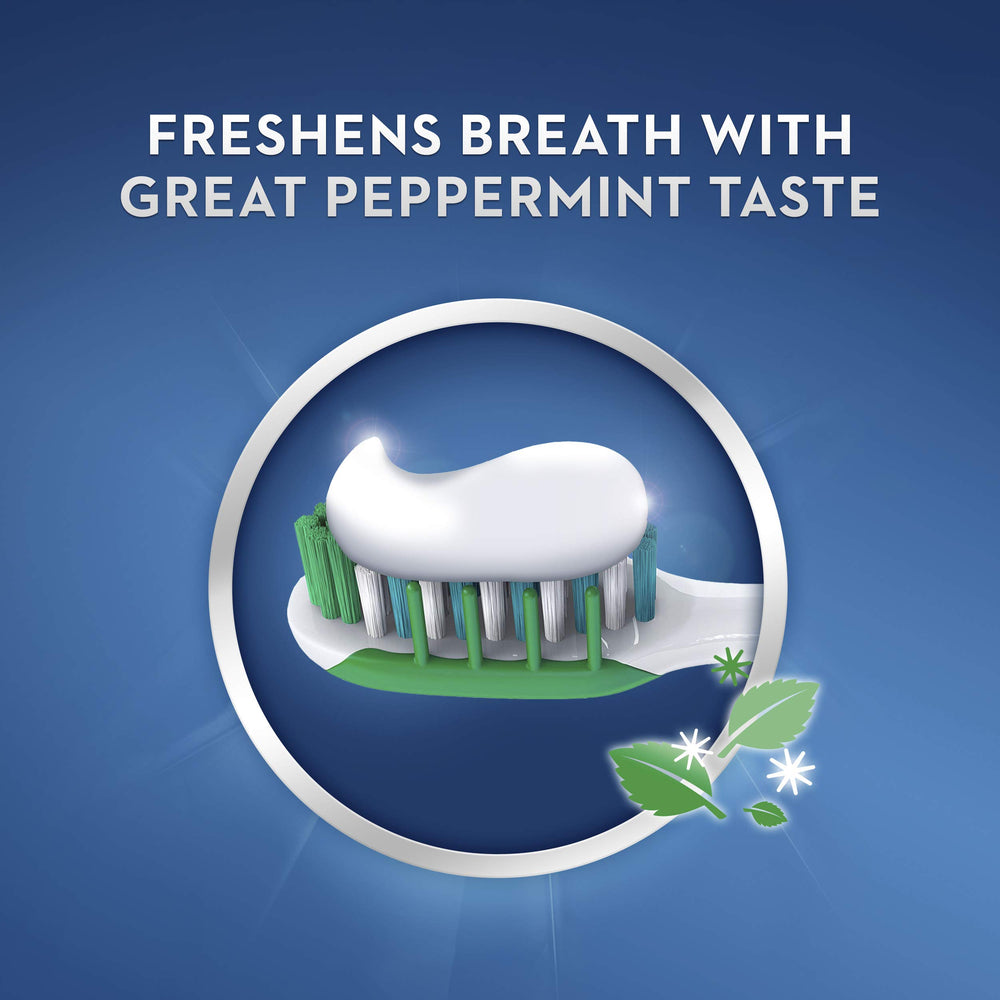 Minty Crest Fresh & White Toothpaste tube with packaging
