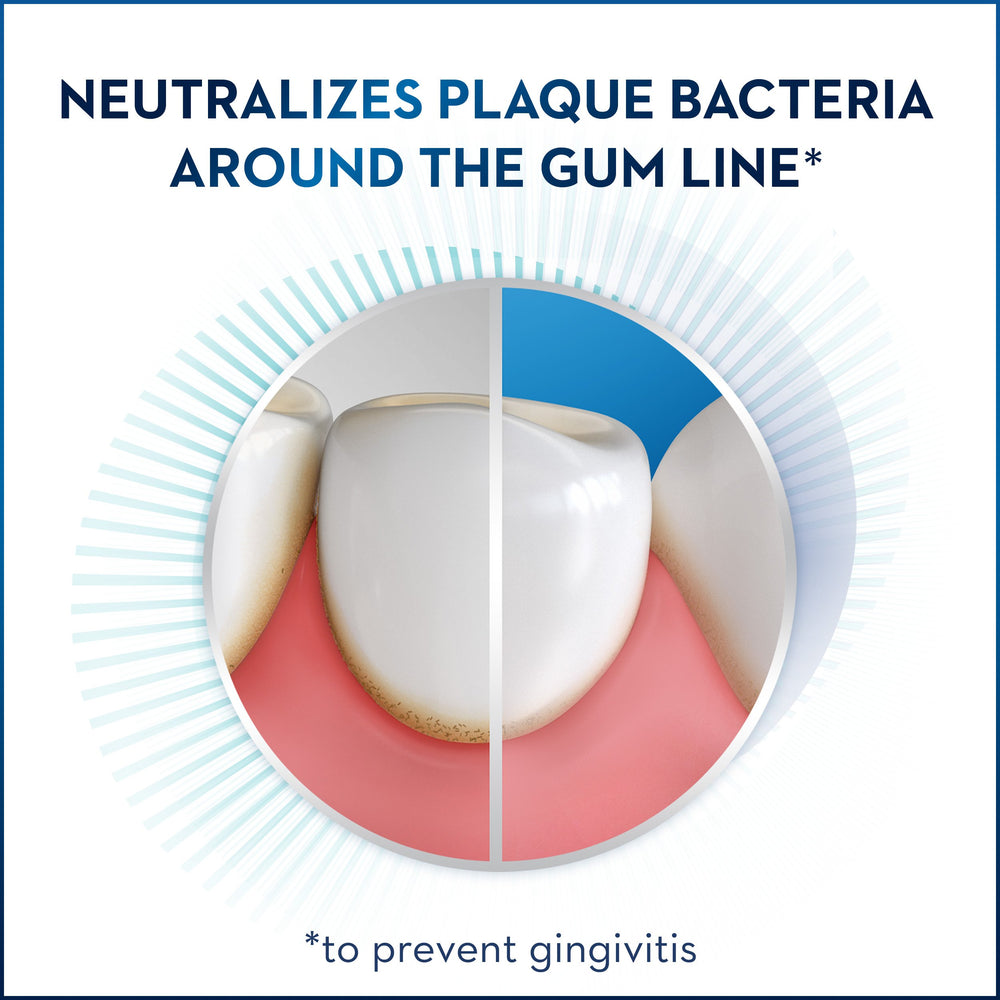 Gums being cooled during brushing demonstration