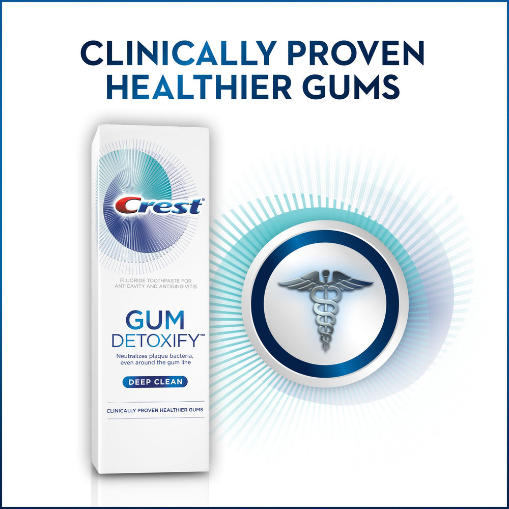 Crest branding and toothpaste squeeze
