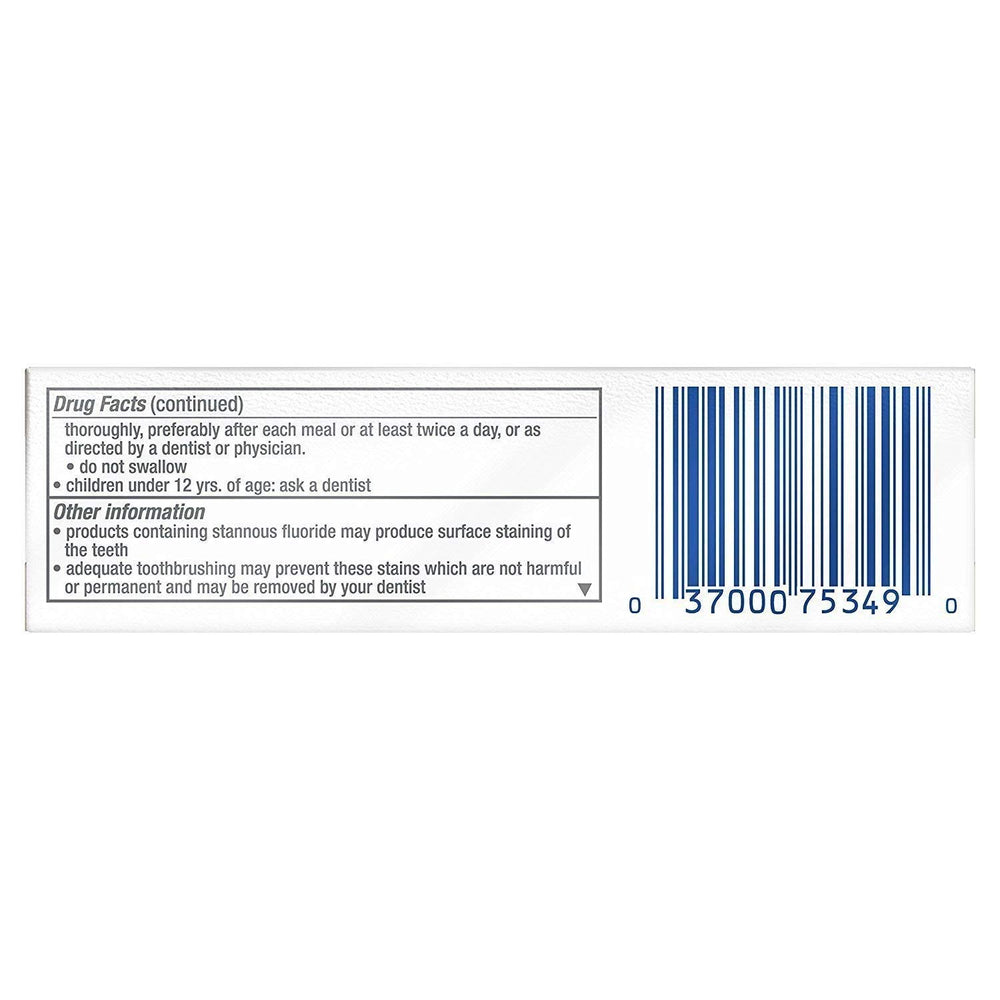 Close-up of Crest Gum Detoxify travel-size tubes, pack of 36