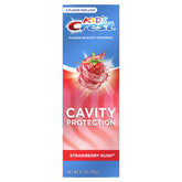 Front view of Crest Kid's Strawberry Rush toothpaste tube, 4.2 oz