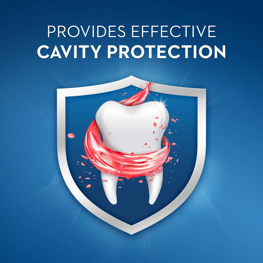 Packaging of Crest Kid's Strawberry Rush fluoride toothpaste for kids