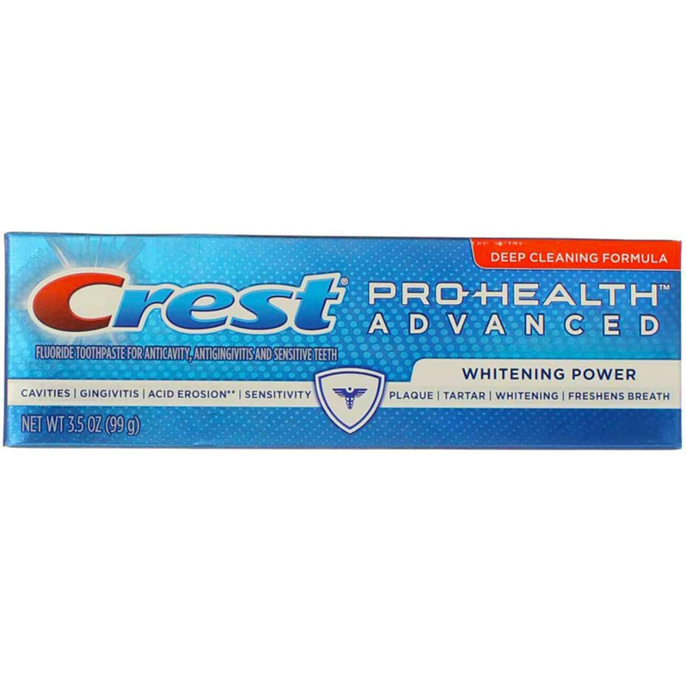 Crest Pro-Health Advanced Whitening toothpaste 3.5 oz back view